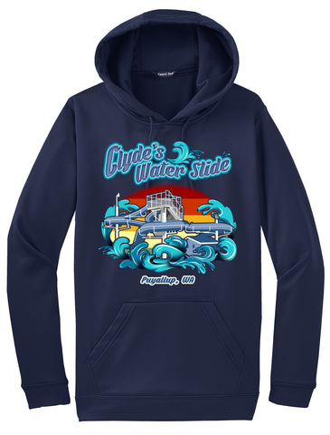 Clyde's Water Slide, Puyallup, WA, Navy Blue Hoodie #33958