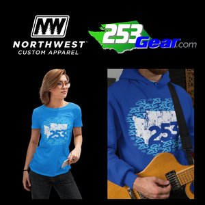 Area Code 253 T-Shirts  Tacoma, Puyallup, Milton, Fife and More – NW  Custom Apparel