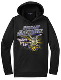 Puyallup Alumni - Viking for Life with the Viking head and Puyallup HS shield - jet black hoodie