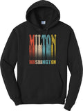 Seventies-style Milton, Washington lettering - jet black hoodie