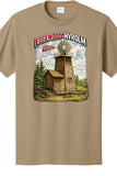 Edgewood Nyholm windmill in summer - green firs, meadow grass and a blue sky - on a sand t-shirt