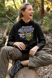 Puyallup Alumni - Viking for Life with the Viking head and Puyallup HS shield, worn on a hoodie