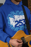 253 area code design - a large 253 over a cloud of smaller repeating 253s - royal hoodie