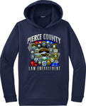 Logo Collage of Pierce County Law Enforcement Depts on a Navy Blue Hoodie #33554