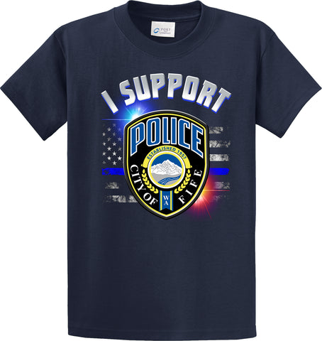 Fife Police Department Support Shirt Blue T-Shirt "I support" #33833
