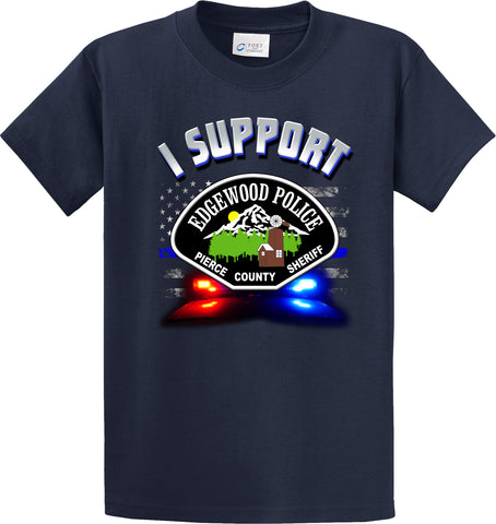 Edgewood Police Department Support Shirt Blue T-Shirt "I support" #33834