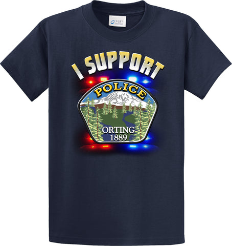 Orting Police Department Support Shirt Blue T-Shirt "I support" #33836