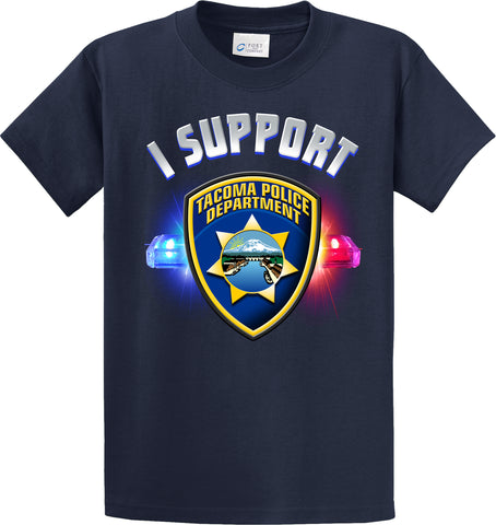 Tacoma Police Department Support Shirt Blue T-Shirt "I support" #33843