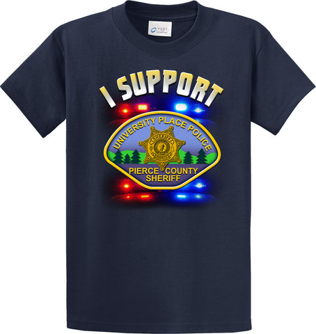 University Place Police Department Support Shirt Blue T-Shirt "I support" #33846