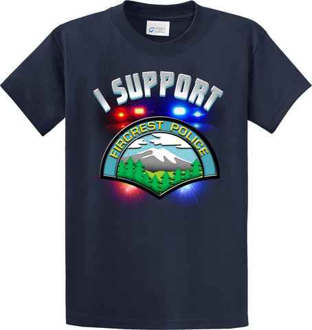 Fircrest Police Department Support Shirt Blue T-Shirt "I support" #33847