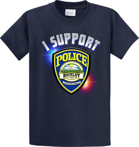 Buckley Police Department Support Shirt Blue T-Shirt "I support" #33848