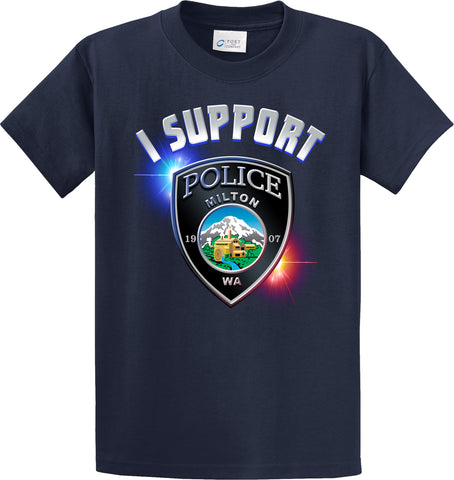 Milton Police Department Support Shirt Blue T-Shirt "I support" #33857