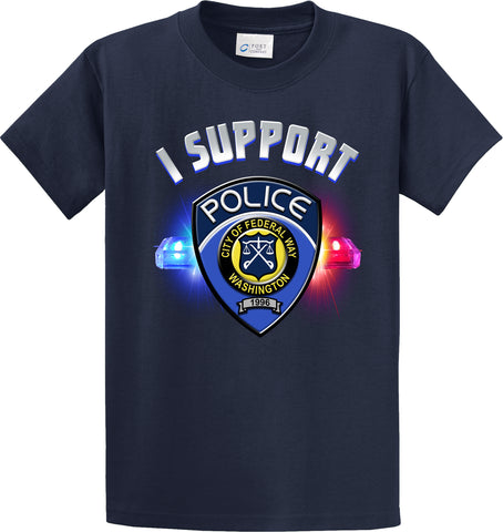 Federal Way Police Department Support Shirt Blue T-Shirt "I support" #33946