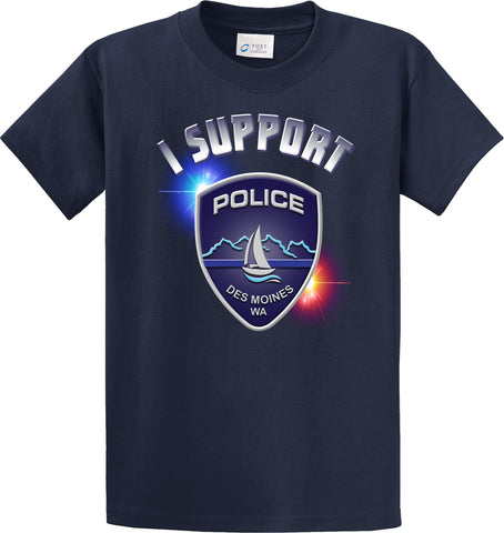 Des Moines Police Department Support Shirt Blue T-Shirt "I support" #33952