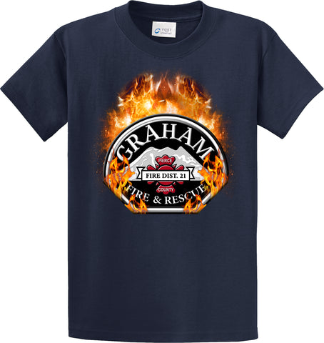 Graham Fire Department  "Fearless Flames" Navy T-Shirt #33974