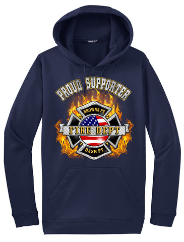 Browns Point Fire Department  Navy Blue Hoodie "I support" #33992