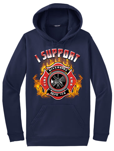 Riverside Fire & Rescue Navy Blue Hoodie "I support" #33993