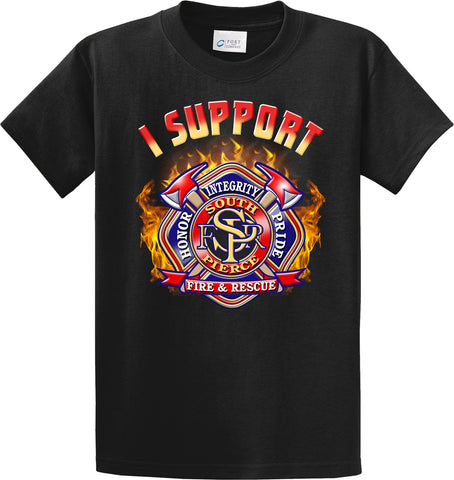 South Pierce Fire and Rescue "I Support" Black T-Shirt "I support" #33994