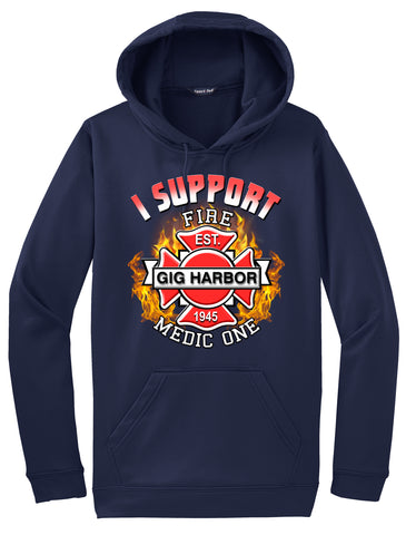 Gig Harbor Fire Department Navy Blue Hoodie "I support" #34001