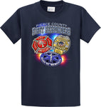 Pierce County First Responders (3 Badges) Navy Blue  T-Shirt #34023